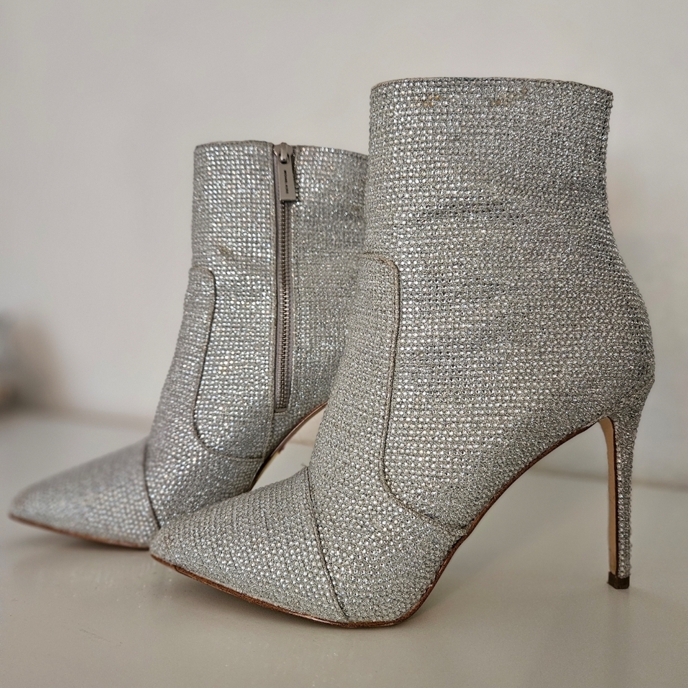 MICHAEL Michael Kors Silver Heeled Boots with Stiletto